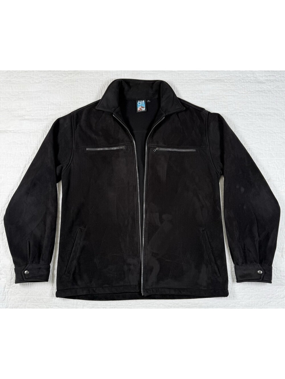 Vintage Kuhl ALF Mens L Black Microsuede Fleece Jacket Made Canada